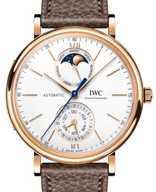 IWC Portofino Complete Calendar 18-Carat 5N Gold 41mm Silver Plated Dial IW359002 - BRAND NEW