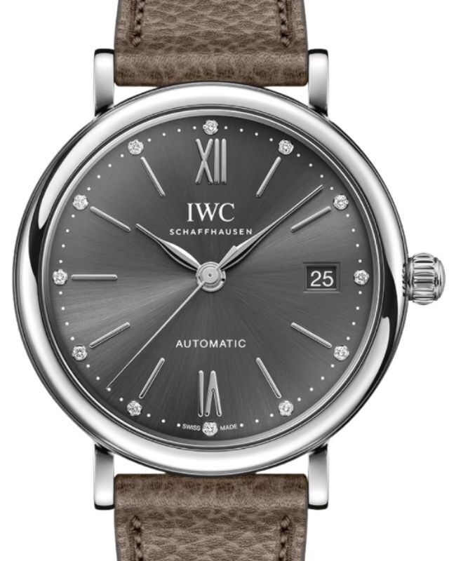 IWC Portofino Automatic Steel 37mm Grey Diamond Dial IW458603 - BRAND NEW