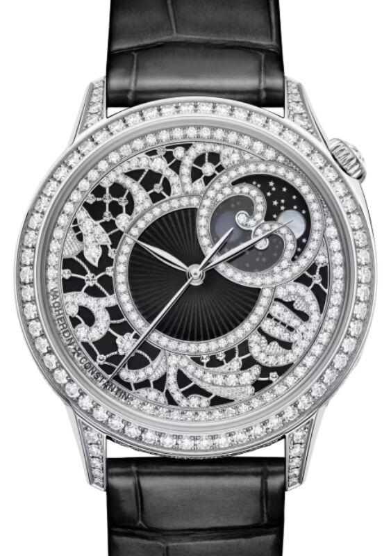 Vacheron Constantin Egerie Moon Phase 37mm White Gold Diamond Bezel & Dial 8006F/000G-B942 - BRAND NEW