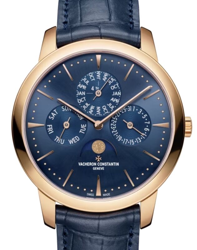 Vacheron Constantin Patrimony Perpetual Calendar Ultra-Thin 41mm Pink Rose Gold Blue Dial 43175/000R-B519 - BRAND NEW