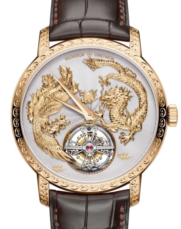 Vacheron Constantin Traditionnelle Tourbillon Pink Rose Gold Silver Phoenix/Dragon Dial 6040T/000R-B959 - BRAND NEW