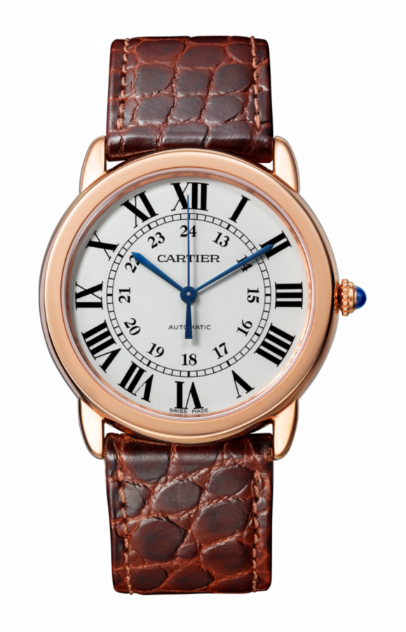 Cartier Ronde Solo De Cartier Automatic Rose Gold 36mm Silver Dial Alligator Leather Strap W2RN0008 - BRAND NEW