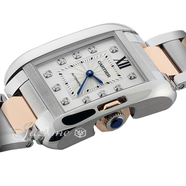 CARTIER WT100025 TANK ANGLAISE PINK GOLD, STEEL, DIAMONDS BRAND NEW