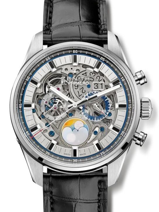 Zenith Chronomaster El Primero Grande Date Full Open Stainless Steel Silver  Index Dial & Leather Strap 03.2530.4047/78.C813 - BRAND NEW
