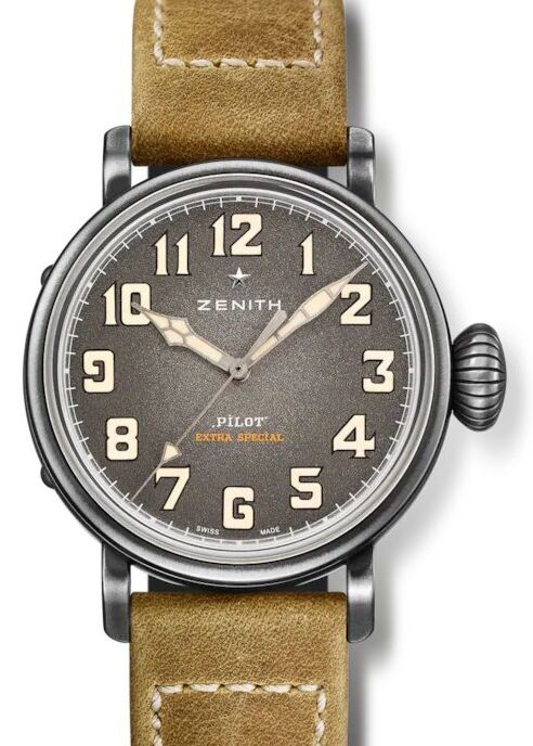 Zenith PILOT Type 20 Stainless Steel Grey Arabic Dial & Leather Strap 11.1940.679/91.C807 - BRAND NEW