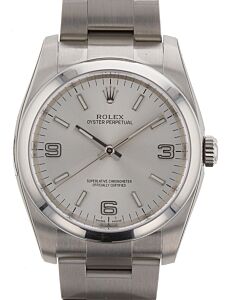 Rolex Oyster Perpetual 36 Stainless Steel Silver Arabic / Index Dial & Smooth Bezel Oyster Bracelet 116000 - BRAND NEW