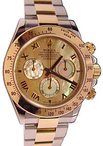Rolex Daytona 116523-YMOPR Yellow Mother Of Pearl Roman Yellow Gold Stainless Steel BRAND NEW
