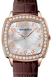 Audemars Piguet 15337OR.ZZ.A810CR.01 Tradition Extra-Thin 41mm White Mother of Pearl Arabic Diamond Bezel Rose Gold Leather BRAND NEW