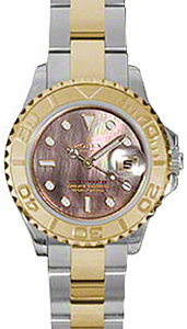 Rolex Yacht-Master 29 169623-BMOP Dark Mother of Pearl White Dial Yellow Gold Bezel Yellow Gold Stainless Steel Oyster - BRAND NEW