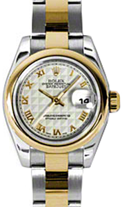 Rolex Lady-Datejust 26 179163-IVRPRO Ivory Pyramid Roman Yellow Gold Stainless Steel Oyster - BRAND NEW