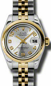 Rolex Lady-Datejust 26 179163-SLVADJ Silver Concentric Circle Arabic Yellow Gold Stainless Steel Jubilee - BRAND NEW