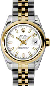 Rolex Lady-Datejust 26 179163-WHTSJ White Index Yellow Gold Stainless Steel Jubilee - BRAND NEW