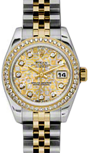 Rolex Lady-Datejust 26 179383-YGGJDJ Yellow Gold & Grey Jubilee Crystal Dial with Diamonds Dial Diamond Bezel Yellow Gold Stainless Steel Jubilee - BRAND NEW