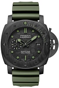 Panerai Submersible Marina Militare Carbotech Carbon Fibre 47mm Black Dial Rubber Strap PAM00961