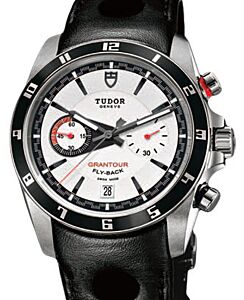 Tudor Grantour Chronograph Fly-Back 20550N White Index Stainless Steel &amp; Leather 42mm BRAND NEW