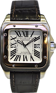 CARTIER W20107X7 SANTOS 100 PINK GOLD AND STEEL BRAND NEW