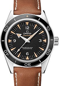 Omega Seamaster 300 Master Co-Axial Chronometer 41mm Stainless Steel Black Dial Leather Strap 233.32.41.21.01.002 - BRAND NEW