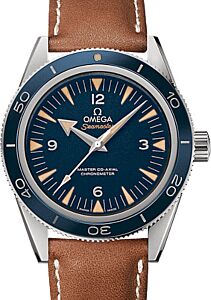 Omega Seamaster 300 Master Co-Axial 41mm Titanium Blue Arabic Index Dial Leather Strap 233.92.41.21.03.001 - BRAND NEW