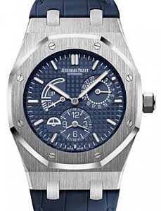 Audemars Piguet Royal Oak Dual Time 26124ST.OO.D018CR.01 Blue Index Stainless Steel Leather 39mm Automatic 