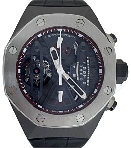 Audemars Piguet 26223TI.OO.D099CR.01 Royal Oak Concept Tourbillon Chronograph 44mm Openworked Titanium Leather BRAND NEW