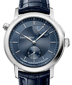 Audemars Piguet 26344PT.OO.D028CR.02 Jules Audemars Grande Sonnerie Carillon 39mm Blue Guilloche Index Platinum Leather BRAND NEW