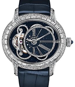 Audemars Piguet 26381BC.ZZ.D312CR.01 Millenary Tourbillon 45mm Blue Aventurine Baguette Diamond Paved Roman White Gold Leather BRAND NEW