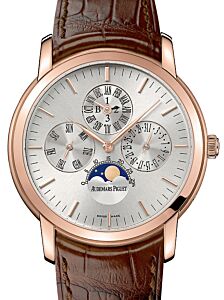 Audemars Piguet 26390OR.OO.D088CR.01 Jules Audemars Perpetual Calendar 41mm Silver Index Perpetual Calendar Rose Gold Leather BRAND NEW