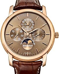 Audemars Piguet 26390OR.OO.D093CR.01 Jules Audemars Perpetual Calendar 41mm Brown Index Perpetual Calendar Rose Gold Leather BRAND NEW