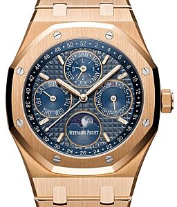 Audemars Piguet Royal Oak Perpetual Calendar Rose Gold 41mm Blue Dial 26574OR.OO.1220OR.02