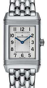 Jaeger-LeCoultre Calibre 844 Reverso Classic Small Duetto 2668130 Silver / Black Guilloche Stainless Steel 34.2 x 21mm Manual-Winding BRAND NEW