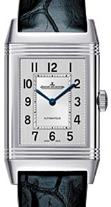 Jaeger-LeCoultre Calibre 844 Reverso Classic Small Duetto 2668430 Silver / Black Guilloche Stainless Steel Leather 34.2 x 21mm Manual-Winding BRAND NEW