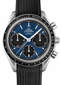 Omega 326.32.40.50.03.001 Speedmaster Racing Co-Axial Chronograph 40mm Blue Index Stainless Steel Rubber 