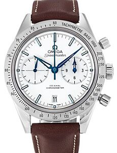 Omega Speedmaster '57 Co-Axial Chronometer Chronograph 41.5mm White Dial Titanium Leather Strap 331.92.42.51.04.001 - BRAND NEW