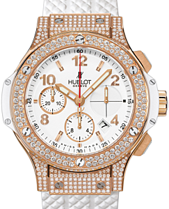 Hublot Big Bang 341.PE.2010.RW.1704 White Arabic Diamond Set Rose Gold Case Rubber 41mm BRAND NEW