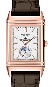 Jaeger-LeCoultre Calibre 853 Reverso Tribute Calendar 3912420 Silver / Charcoal Grey Rose Gold Leather 49.7 x 29.9mm Manual-Winding BRAND NEW