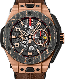Hublot Big Bang Unico Ferrari 401.OJ.0123.VR Skeleton Arabic Carbon Fiber Rose Gold Bezel &amp; Rose Gold Case Leather 45mm BRAND NEW