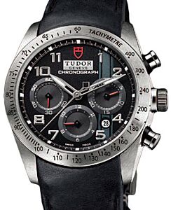Tudor Fastrider Chronograph 42000 Black Arabic Stainless Steel &amp; Leather 42mm BRAND NEW