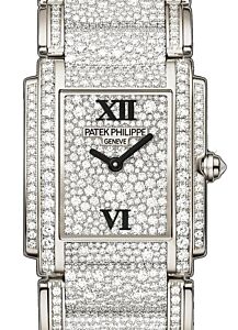Patek Philippe Ladies Twenty~4 Ladies White Gold Pave Diamond Dial 4910/52G - BRAND NEW