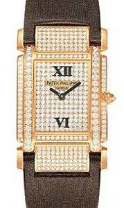 Patek Philippe Twenty~4 Ladies Rose Gold Diamond Pave Dial 4910R-001 -  BRAND NEW