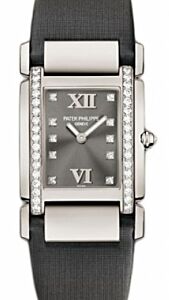 Patek Philippe 4920G-001 Twenty~4 Ladies Medium 32 x 30mm Grey Diamond Roman White Gold Diamond Set Quartz BRAND NEW