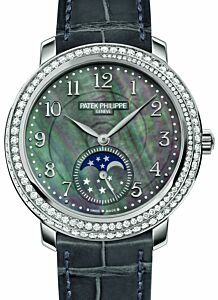 Patek Philippe Complications Ladies Moon Phases Black Tahitian White Gold Mother of Pearl Dial 4968G-001 - BRAND NEW
