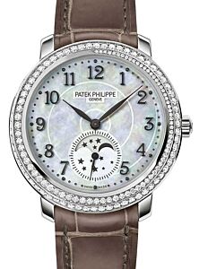 Patek Philippe Complications Moon Phases White Gold Mother of Pearl Dial 4968G-010
