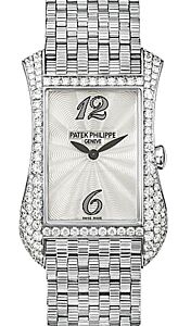 Patek Philippe Gondolo Serata Quartz White Gold Diamond Bezel Mother of Pearl Dial 4972/1G-001