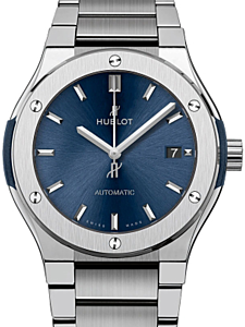 Hublot Classic Fusion 3-Hands Blue Titanium Bracelet 45mm Blue Dial 510.NX.7170.NX - BRAND NEW