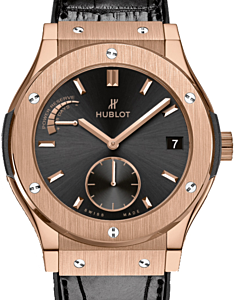 Hublot Classic Fusion Power Reserve 516.OX.1480.LR Black Index Rose Gold &amp; Leather 45mm BRAND NEW