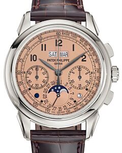 Patek Philippe Grand Complications Chronograph Perpetual Calendar Platinum "Salmon" Golden Opaline Dial 5270P-001 