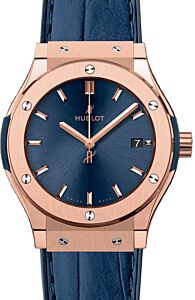 Hublot Classic Fusion 581.OX.7180.LR Blue Index Rose Gold &amp; Leather 33mm BRAND NEW