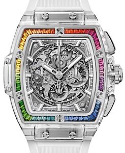 Hublot Spirit Of Big Bang Sapphire Rainbow 641.JX.0120.RT.4099 Skeleton Index Rainbow Gem Bezel Sapphire Crystal Rubber 42mm - BRAND NEW