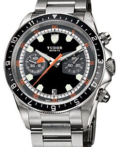Tudor Heritage Chronograph 70330N-95740 Black Index Stainless Steel 42mm BRAND NEW