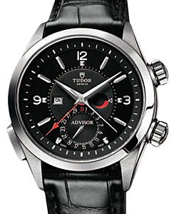 Tudor Heritage Advisor 79620TN Black Arabic &amp; Index Titanium &amp; Stainless Steel &amp; Leather 42mm BRAND NEW